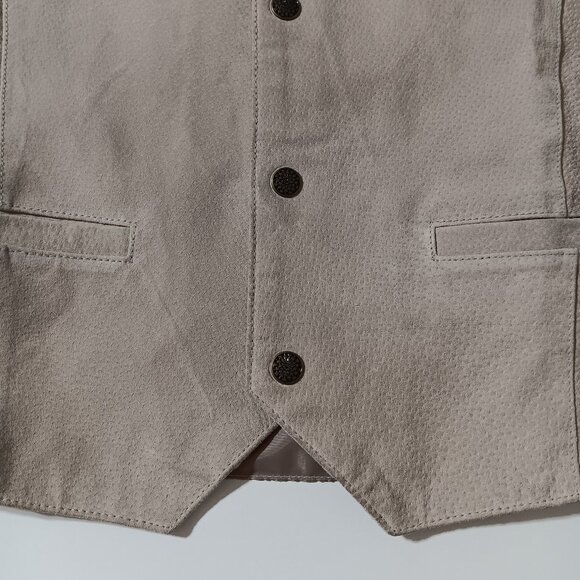 Men's "Personal Choice" Suede Vest with Snap Closure / Sand color / Size Large - Picture 10 of 14